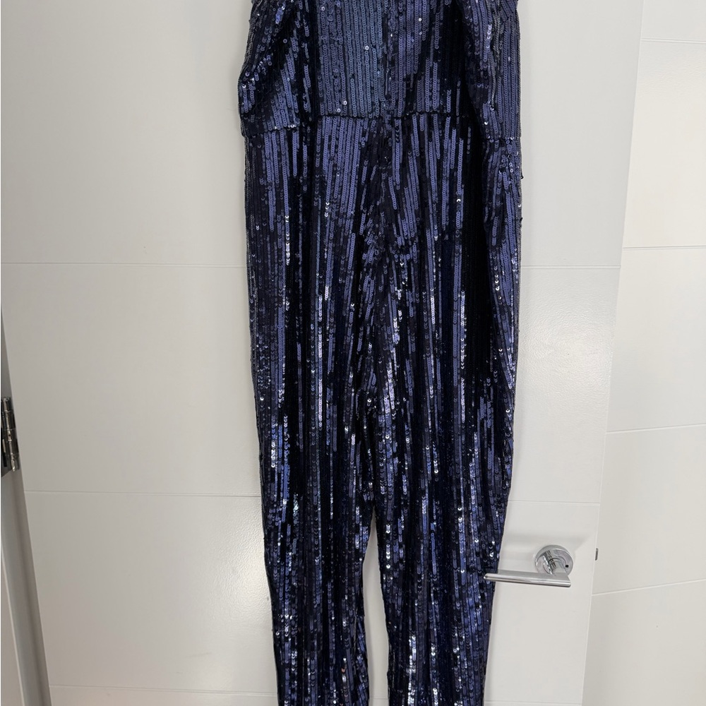 ASOS Sparkling Sequin Jumpsuit - Dark Blue